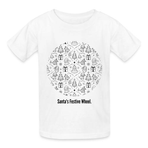 Santa's Festive Wheel T-Shirt - Gildan Ultra Cotton Youth T-Shirt