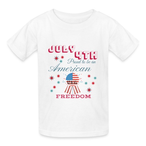 July 4th Proud to be an American - Gildan Ultra Cotton Youth T-Shirt