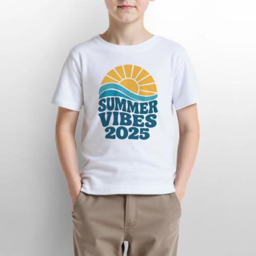 Summer Vibes 2025 Retro Sunset T-Shirt | Fun Beach - Gildan Ultra Cotton Youth T-Shirt
