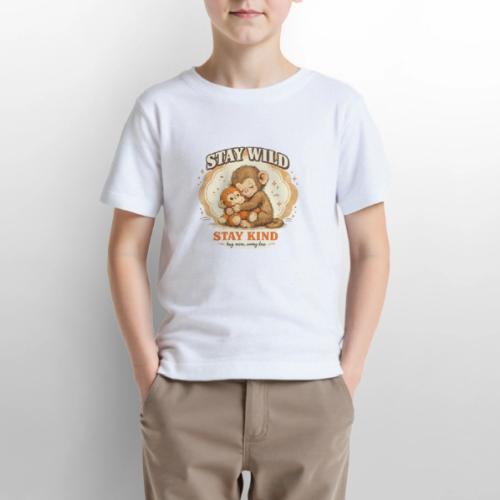 Stay Wild Stay Kind Punch Monkey Hug - Gildan Ultra Cotton Youth T-Shirt