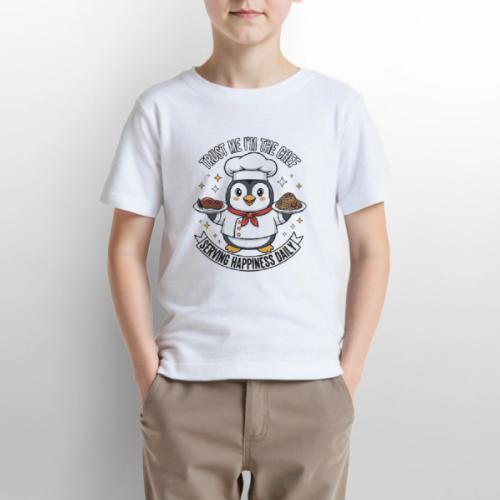 cute Penguin Chef-Funny Cartoon Daily Happiness - Gildan Ultra Cotton Youth T-Shirt