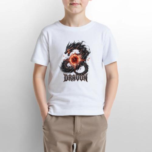 Dravon Fire Dragon Dark Fantasy Graphic T-Shirt - Gildan Ultra Cotton Youth T-Shirt