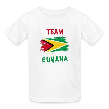 Team Guyana flags design - Gildan Ultra Cotton Youth T-Shirt - white - Front - Kain (125cm)
