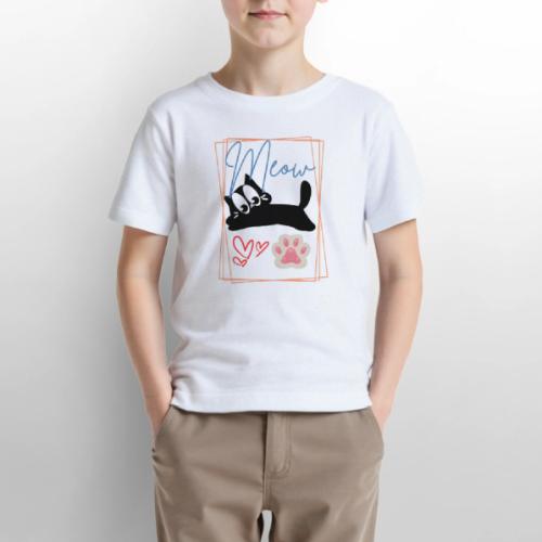 Meow Cat Paw Cute Kitty Lover Design - Gildan Ultra Cotton Youth T-Shirt