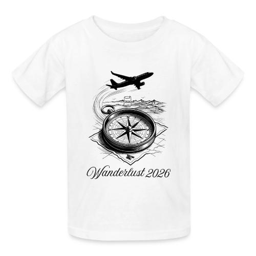 Wanderlust 2026 T-Shirt | Minimalist Travel Plane - Gildan Ultra Cotton Youth T-Shirt