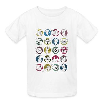 Tom And Jerry Iconic Expressions With Logo - Gildan Ultra Cotton Youth T-Shirt - white - Front - Kain (125cm)