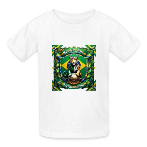 Brazil Jaguar Glory T-Shirt, Flag Pride Badge Gift - Gildan Ultra Cotton Youth T-Shirt
