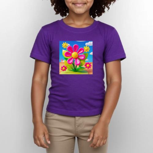 Pink Floral Peace | Sky & Nature Design - Gildan Ultra Cotton Youth T-Shirt