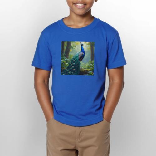 Majestic Peacock in Enchanted Forest - Gildan Ultra Cotton Youth T-Shirt