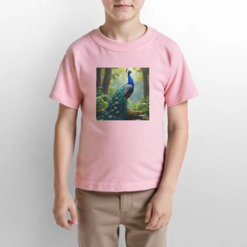 Majestic Peacock in Enchanted Forest - Gildan Ultra Cotton Youth T-Shirt