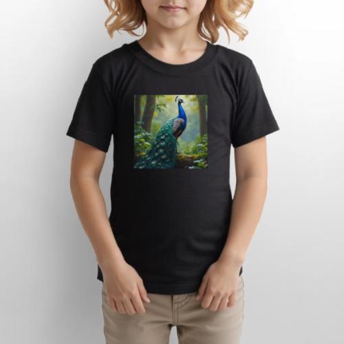 Majestic Peacock in Enchanted Forest - Gildan Ultra Cotton Youth T-Shirt