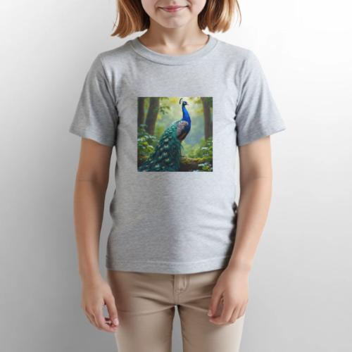 Majestic Peacock in Enchanted Forest - Gildan Ultra Cotton Youth T-Shirt