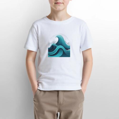 Dynamic Ocean Wave Illustration - Gildan Ultra Cotton Youth T-Shirt