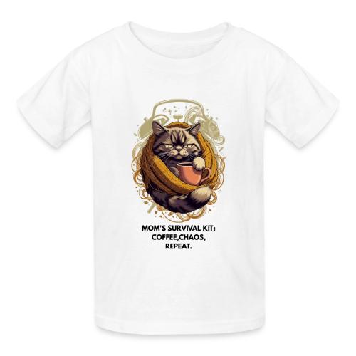 Powered by Sarcasm Cat Tee - Gildan Ultra Cotton Youth T-Shirt