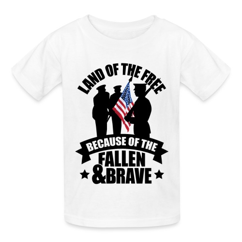 Land of Free Because of Fallen & Brave - Gildan Ultra Cotton Youth T-Shirt
