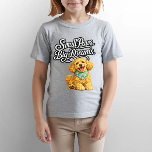 Small Paws Big Dreams Goldendoodle Puppy - Gildan Ultra Cotton Youth T-Shirt