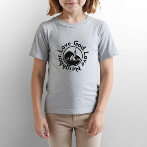 BW Love God Love Neighbor Emblem - Gildan Ultra Cotton Youth T-Shirt