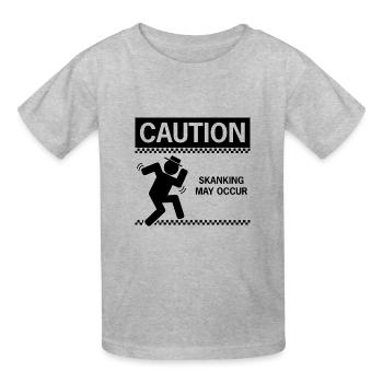Caution Skanking May Occur - Gildan Ultra Cotton Youth T-Shirt - heather gray - Front - Raina (125cm)