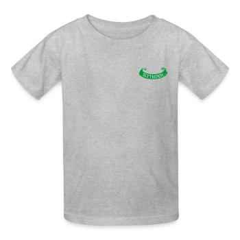Harry Potter Bannière Serpentard Motif De Broderie - T-shirt Gildan pré-rétréci pour enfants - gris chiné - Devant - Raina (125cm)