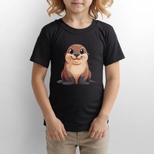 Smiling Cartoon Brown Sea Lion - Gildan Ultra Cotton Youth T-Shirt