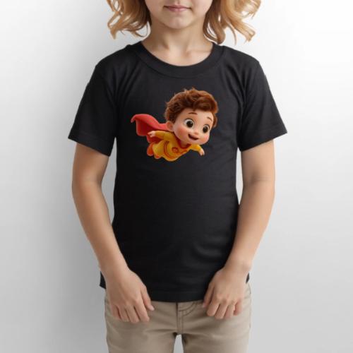 Flying Cartoon Superhero Boy in Yellow Suit - Gildan Ultra Cotton Youth T-Shirt