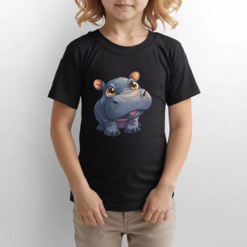 Cute Cartoon Baby Hippo with Big Innocent Eyes - Gildan Ultra Cotton Youth T-Shirt