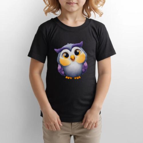 Colorful Cartoon Baby Owl with Big Sparkling Eyes - Gildan Ultra Cotton Youth T-Shirt