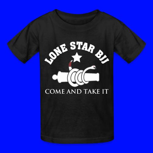 Lone Star BJJ - Come and Take It - White and Red - Gildan Ultra Cotton Youth T-Shirt