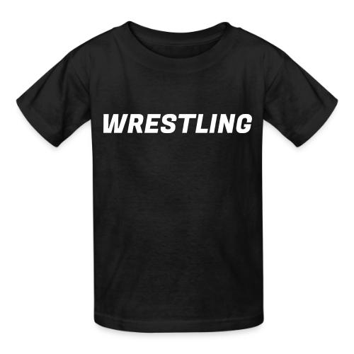 WRESTLING - Heavy Type / White - Gildan Ultra Cotton Youth T-Shirt