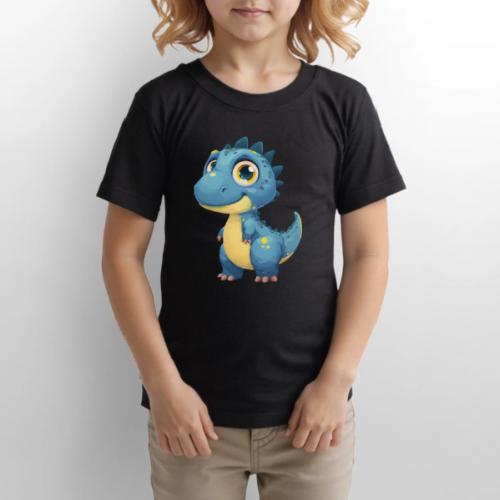 Smiling Blue and Yellow Baby Dinosaur - Gildan Ultra Cotton Youth T-Shirt