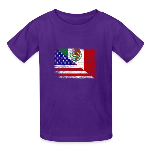 Vintage Mexican American Flag - Gildan Ultra Cotton Youth T-Shirt