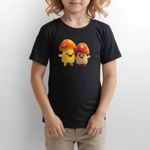 Joyful Cartoon Mushroom Duo - Gildan Ultra Cotton Youth T-Shirt