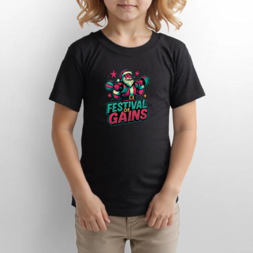 Festival of Gains Funny Gym Santa Christmas - Gildan Ultra Cotton Youth T-Shirt