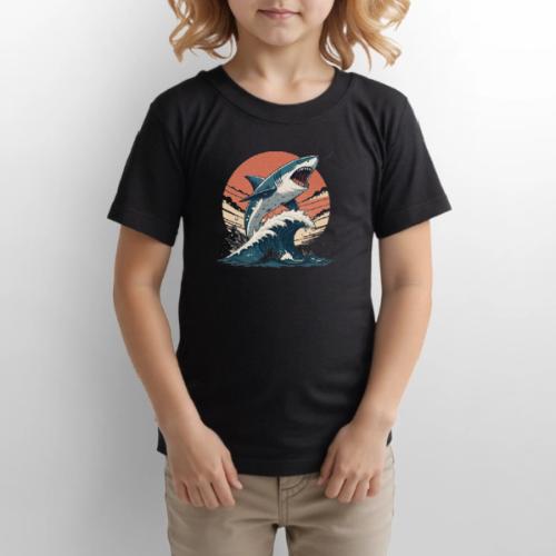 Fierce Shark Breaking Through Waves - Gildan Ultra Cotton Youth T-Shirt