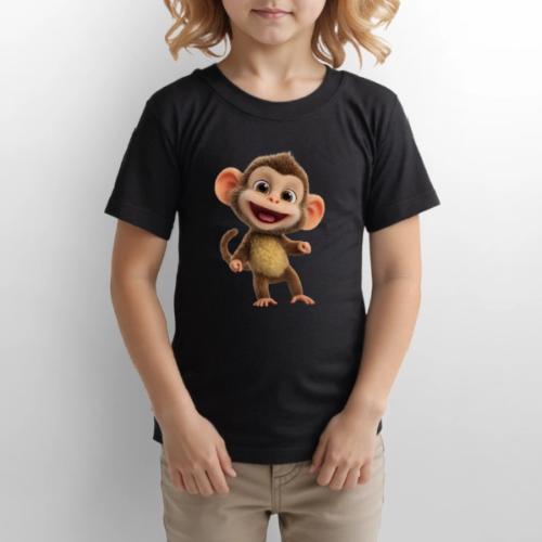 Happy Baby Monkey Standing - Gildan Ultra Cotton Youth T-Shirt