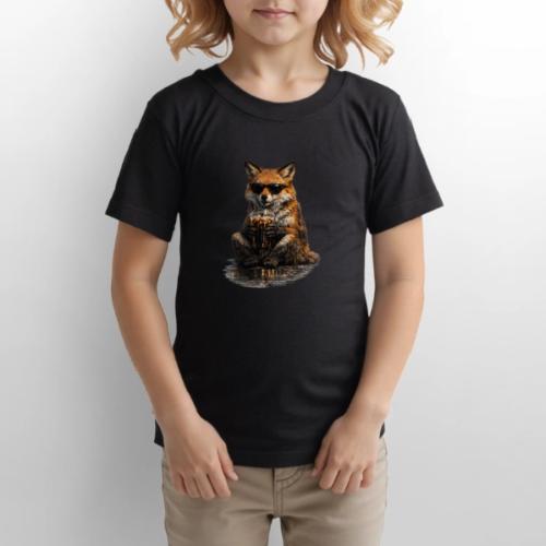 Cool Red Fox Wearing Sunglasses Drinking Coffee - Gildan Ultra Cotton Youth T-Shirt