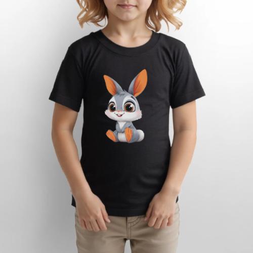 Multicolor Baby Rabbit Cartoon Sitting - Gildan Ultra Cotton Youth T-Shirt
