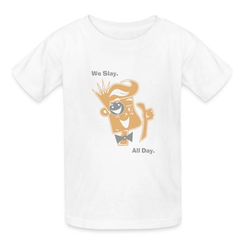 We Slay All Day Shiny Shirt Metallic Silver & Gold - Gildan Ultra Cotton Youth T-Shirt
