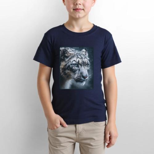 Snow Leopard Blue Eyes Design - Gildan Ultra Cotton Youth T-Shirt