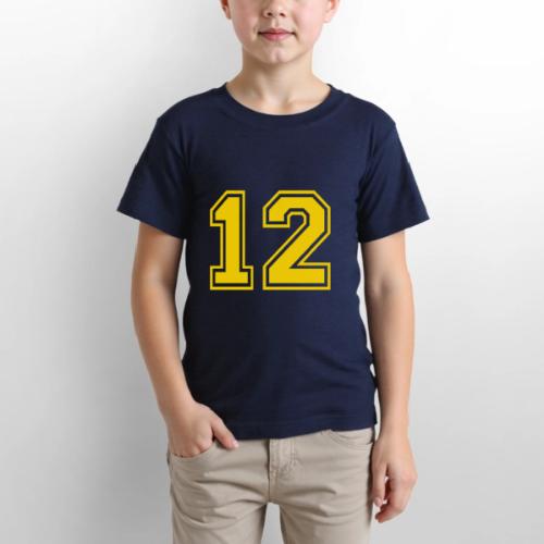 Number 12 in a classic athletic collegiate font - Gildan Ultra Cotton Youth T-Shirt