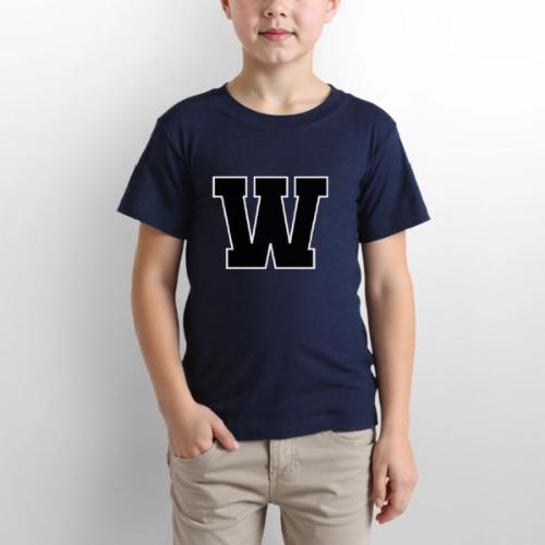 Varsity Letter W Collegiate Font Design - Gildan Ultra Cotton Youth T-Shirt