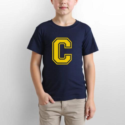 Letter C – Capital Athletic Alphabet Monogram - Gildan Ultra Cotton Youth T-Shirt
