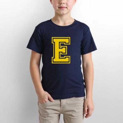 Letter E – Capital Athletic Alphabet Monogram - Gildan Ultra Cotton Youth T-Shirt