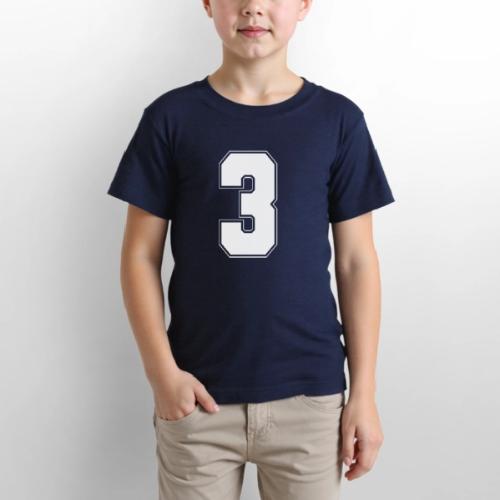 White Number 3 – Varsity Font - Gildan Ultra Cotton Youth T-Shirt