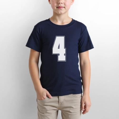 White Number 4 – Varsity Font - Gildan Ultra Cotton Youth T-Shirt