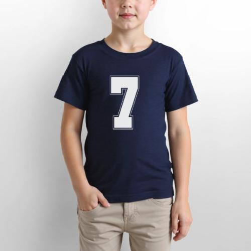 White Number 7 – Varsity Font - Gildan Ultra Cotton Youth T-Shirt