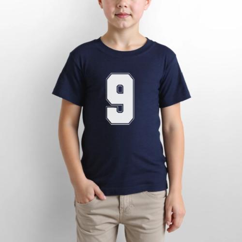 White Number 9 – Varsity Font - Gildan Ultra Cotton Youth T-Shirt