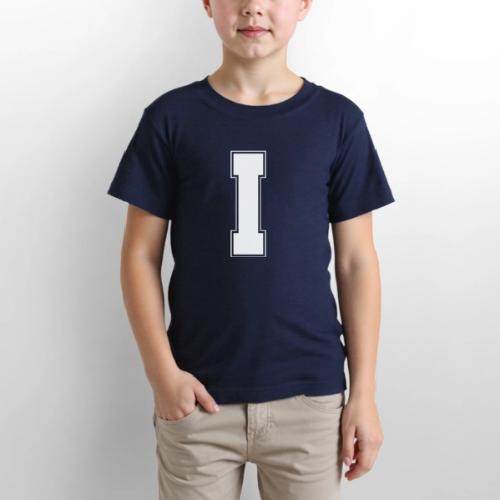 White Letter I – Varsity Alphabet Monogram - Gildan Ultra Cotton Youth T-Shirt
