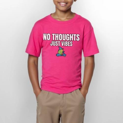 No Thoughts Just Vibes Funny Frog Shirt - Gildan Ultra Cotton Youth T-Shirt