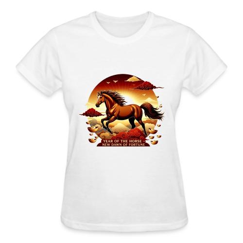 Year of the Horse Sunrise T Shirt, Lunar New Year - Gildan Ultra Cotton Ladies T-Shirt